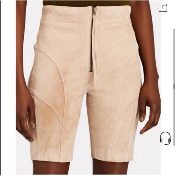 NWT Retrofete Amanda Suede Bike Shorts In Hummus - Picture 5 of 7